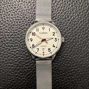CADISEN 40mm Pilot Watch with Mesh Bracelet and NH34A Movement C8224